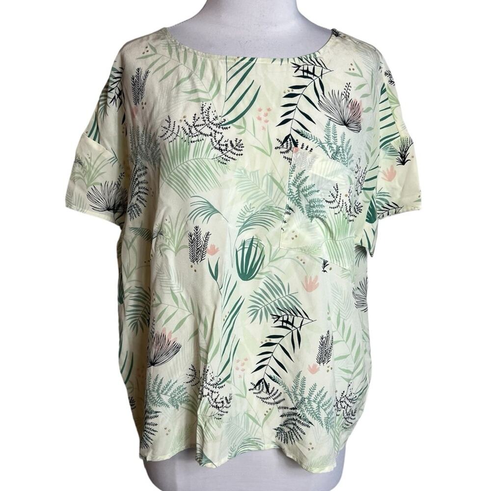 Des Petits‎ Hauts palm jungle silk blouse Sz S